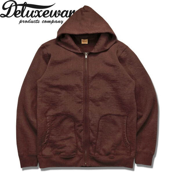 Deluxeware（デラックスウエアー）フルジップスウェットパーカープレーン【SPZ-00 FULLZIP PARKA PLAIN】INDAN.BORD（インディアンボルドー）