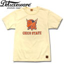 Deluxeware（デラックスウエアー）半袖プリントTシャツ【SDL-2101 CHICO STATE】ナチュラル