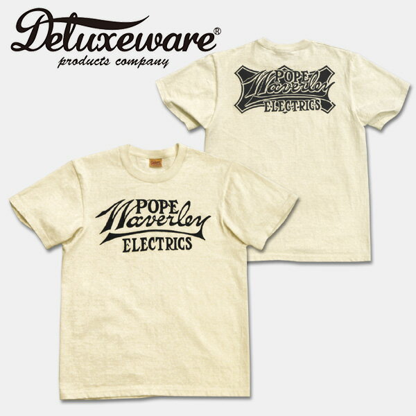 Deluxeware（デラックスウエアー）半袖Tシャツ【DLT-18 WAVERLEY】アイボリー