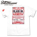 Deluxeware（デラックスウエアー）半袖Tシャツ【DLT-1904 BLACK OIL】ホワイト