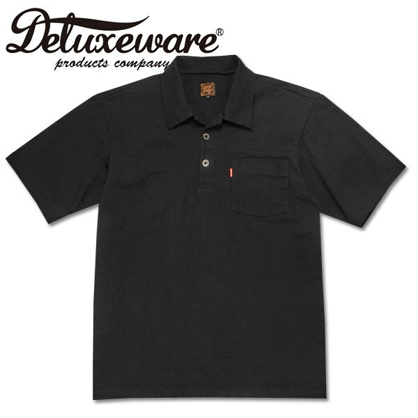 Deluxeware（デラックスウエアー）半袖オープンカラーTシャツ【OCT-12】ブラック