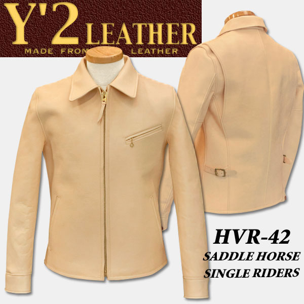 Y'2 LEATHER （ワイツーレザー）シングルライダース【ER-42】サドル（ヌメ）