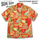 SUN SURF(サンサーフ)スペシャルアロハシャツ"MACINTOSH MENU" SS38676【レッド・RED】