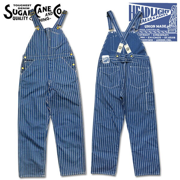 ★HEAD LIGHT（ヘッドライト）9ozウォバッシュストライプローバックオーバーオール9oz WABASH STRIPE LOW BACK OVERALLS【HD41844】