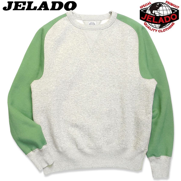 JELADO（ジェラード）2トーンフリーダムスリーブスウェットシャツChamps 2 Tone　AB13232【Salt＆Pepper x Mint/ソルト＆ペ...