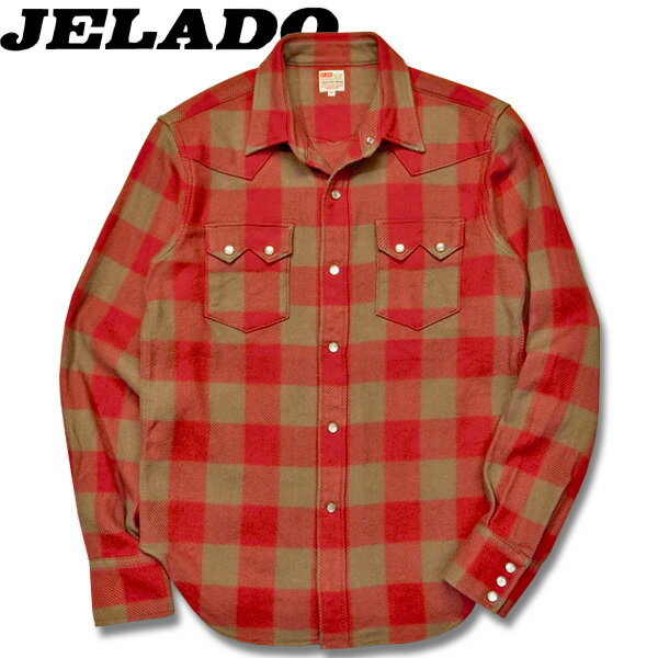 JELADO(ジェラード）Round up shirt (ラウンドアップシャツ）バッファローチェックウエスタンシャツ【JP63127】チェリー