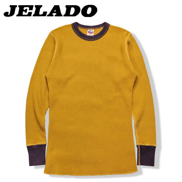 JELADO(ジェラード）クルーネックメガサーマルTシャツツートーンマスタード×パープル