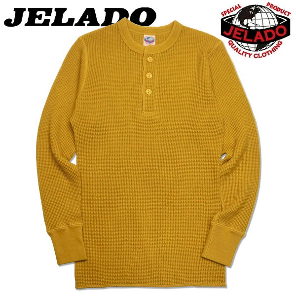 JELADO(ジェラード）ヘンリーネックメガサーマルTシャツ【AB04208】マスタード