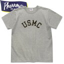 PHERROW 039 S（フェローズ）プリント半袖Tシャツ【23S-PMT3 USMC】H.グレー