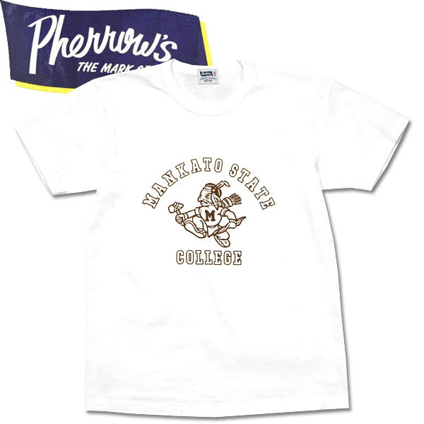 PHERROW'S（フェローズ）半袖Tシャツホワイト