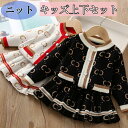 子供服 ニット 2点セット セットアップ カーディガン +スカート ニットトップス 女の子 子ども服 キッズニット セーター ニットスカート 女児 秋冬 上下 ...