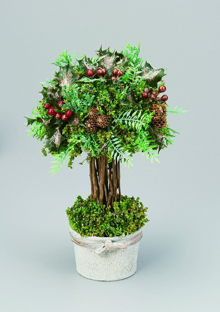 【★ポイント5倍★】3/21~3/27開催！お買い物マラソン(要エントリー)アスカ商会 グリッタートピアリーポットグリ-ンゴ-ルド 51011-053G 飾り アレンジ 装飾 フラワー