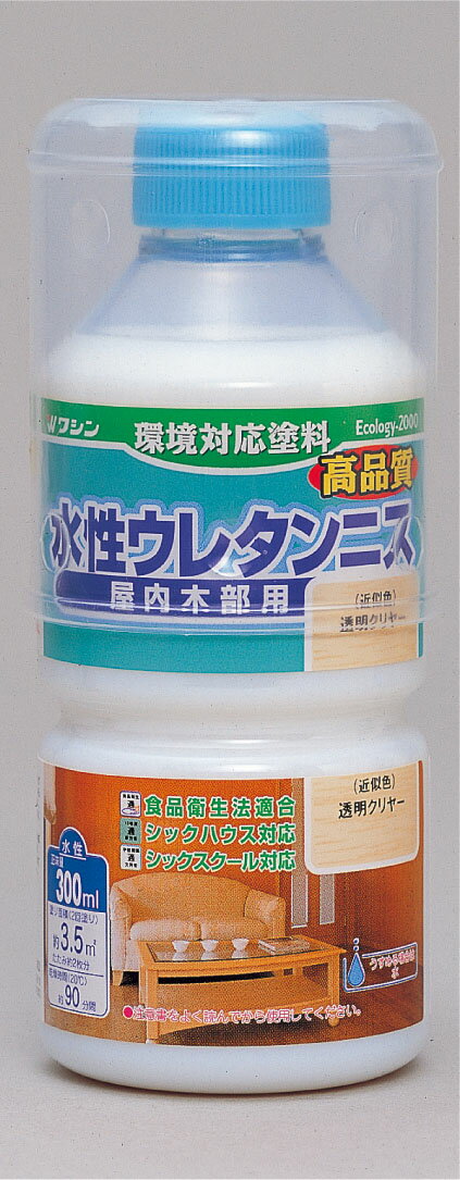 型番32041 商品説明水性で低VOC（シックハウス、シックスクール対応）さらに食品衛生法に適合しています。玩具などデリケートな木部の塗装にも安心です。 屋内木部用。耐久性と安全性、使いやすさを兼ね備えた、1液型水性ウレタン樹脂塗料、肉持ちに優れ、耐アルコール性があります。油性ニス並みの強靭な塗膜が、木部をしっかり守ります。 商品サイズ セット内容 入数20