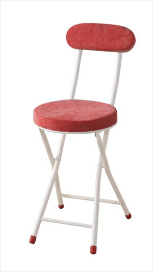 【★ポイント10倍★】10/24~10/27 お買い物マラソン(要エントリー) 東谷 ロンダ チェア レッド 6個セット PC-32RD スツール クッション 隙間収納 いす イス パソコンチェア 椅子 チェア チェアー 丸イス 丸椅子 フォールディ