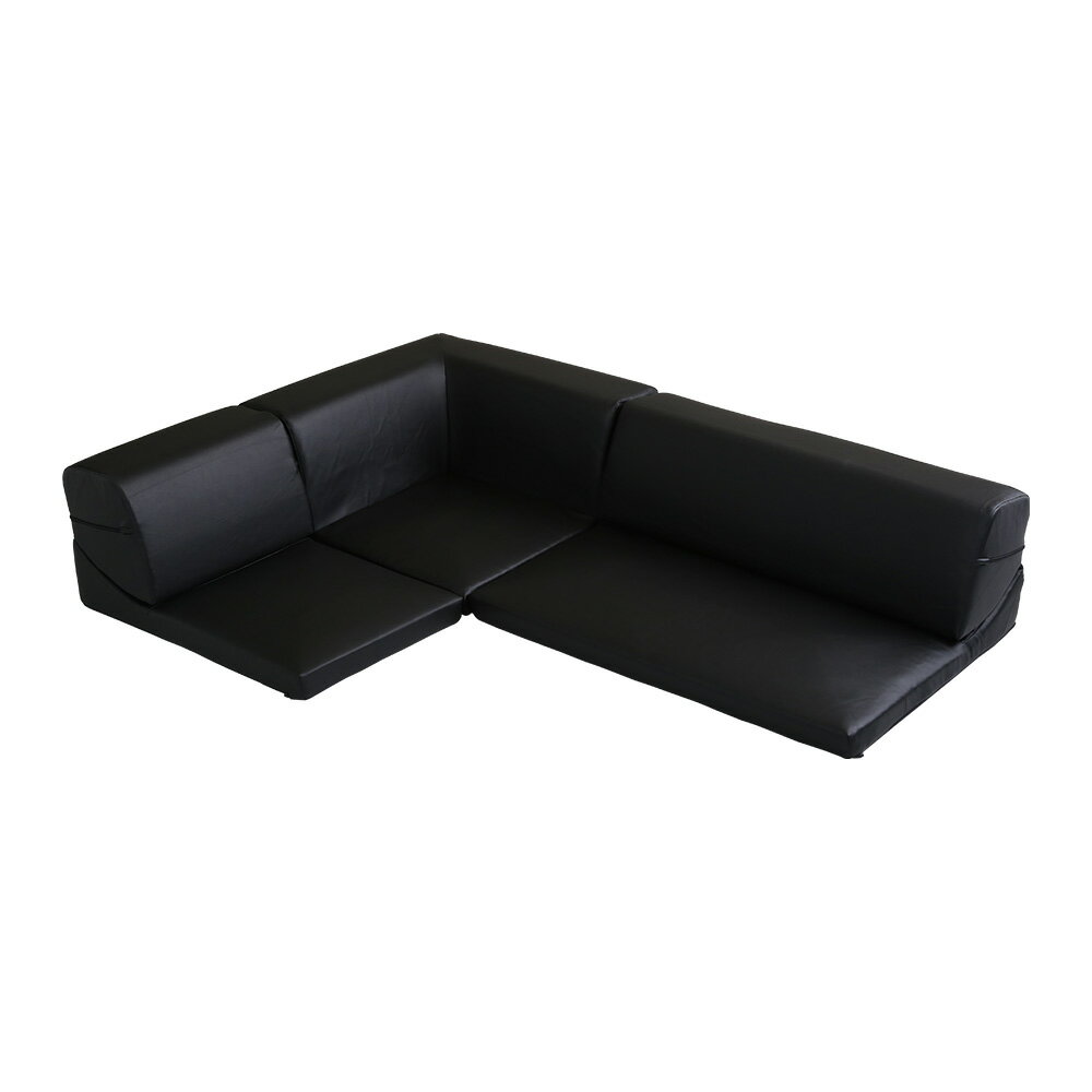 Love Sofa - ★ポイント10倍★ 5/9~5/16 お買い物マラソン(要エントリー) セルタン コーナーソファー3点セット（PVC生地） A318-597BK ブラック ソファ おしゃれ ソファー 家具 椅子 インテリア ベッド イス