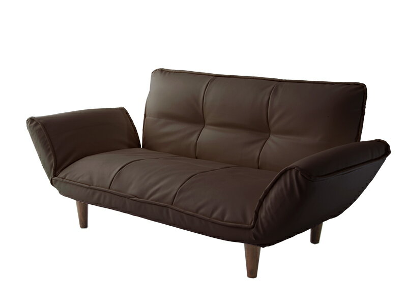 【ポイント10倍】12/1はワンダフルデー！セルタン カウチソファー2人掛け (PVC生地) A01p-14段-595BR ..