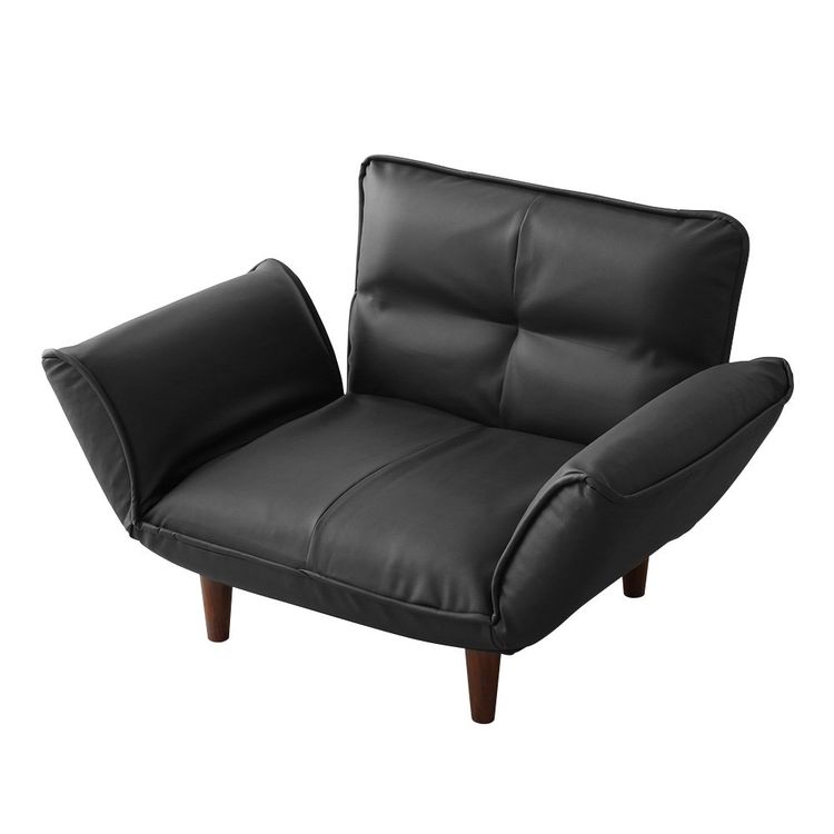 ★ポイント10倍★ 楽天スーパーSAIL(3/4~3/11) ※要エントリー セルタン カウチソファー1人掛け (PVC生地) A282p-14段-597BK ブラック ソファ おしゃれ ソファー 家具 椅子 インテリア ベッド イス