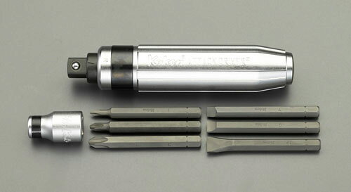 型番EA550XC-2 商品説明●〈セット内容〉…8点●(＋)ビット…＃1・＃2・＃3●(−)ビット…1×7・1.6×9・2×12mm●ビットホルダー…8mm（5/16”）hex×1/2”sq●ドライバー全長…163mm●ドライバー差込角…1/2”●ビットホルダー全長…38mm●ビット対辺…8mm（5/16”） ★注意事項★商品画像に複数商品が載っており、番号やアルファベットが記載されている商品がございます。その場合は、「商品番号の末尾」に記載されている番号やアルファベットの商品のみが納品されます。ご注意ください。※上記に関する返金・返品対応は受け付けません。