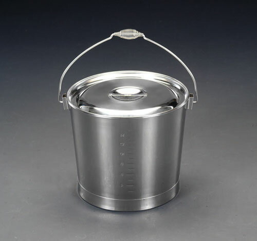 【★ポイント5倍★】10/14~10/17開催！お買い物マラソン(要エントリー) 8L バケツ・ふた付(ステンレス製)