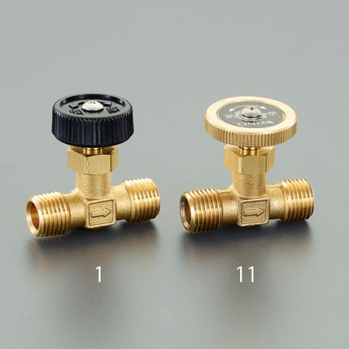 【ポイント10倍】12/1はワンダフルデー！R 1/4"x 8mm ニードルバルブ(黄銅ハンドル)