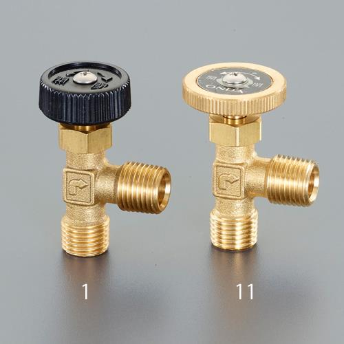 【ポイント10倍】12/1はワンダフルデー！R 1/4"x 8mm ニードルバルブ(黄銅ハンドル)