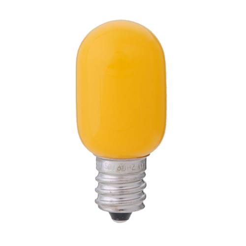 型番EA758ZM-14 商品説明●メーカー…朝日電器（ELPA）\n●型番…LDT1Y-G-E12-G103\n●消費電力…0.5W\n●光色…黄色\n●全光束(lm)…−\n●口金…E12\n●電圧…100V\n●定格寿命…30,000時間\n●サイズ…φ20×46mm\n●重量…5g\n●材質…ガラス、アクリル樹脂\n●ガラス球\n●LED装飾電球ナツメ球タイプ（屋内用）\n●消費電力が少なく長寿命の省エネ設計。\n●※調光機能のついた器具や回路には使用できません。（100%点灯でも使用不可）\n