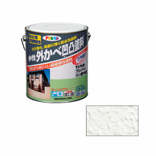 【★ポイント5倍★】2/19~2/23開催！お買い物マラソン(要エントリー) AP 水性外かべ凹凸塗料ツヤあり 3L ホワイト