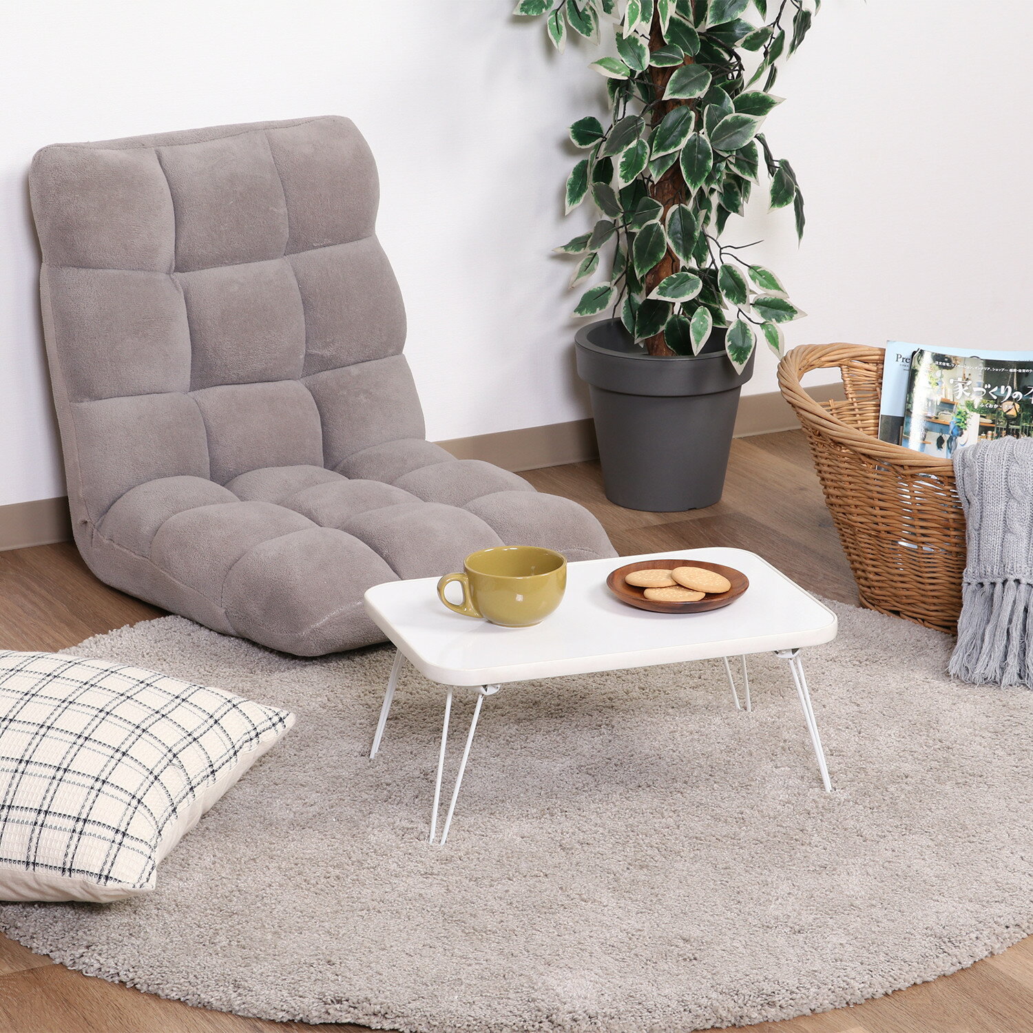 【★ポイント5倍★】8/4~8/11開催!お買い物マラソン(要エントリー) 不二貿易 カラーミニテーブル WH/WH CCB4530-WH/WH インテリア エクステリア 内装 おしゃれ 新生活 一人暮らし 同棲 収納 収納ボックス [2]