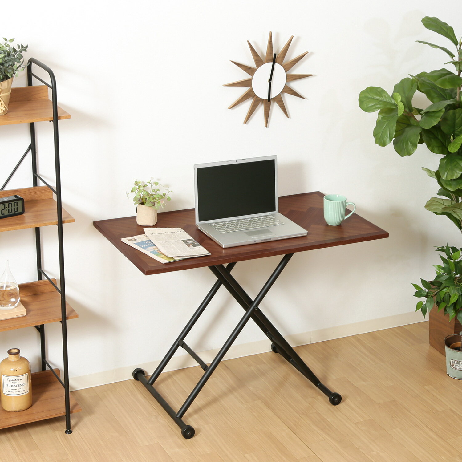 不二貿易 昇降テーブル シルビア ブラウン インテリア エクステリア 内装 おしゃれ 新生活 一人暮らし 同棲 収納 収納ボックス [3]