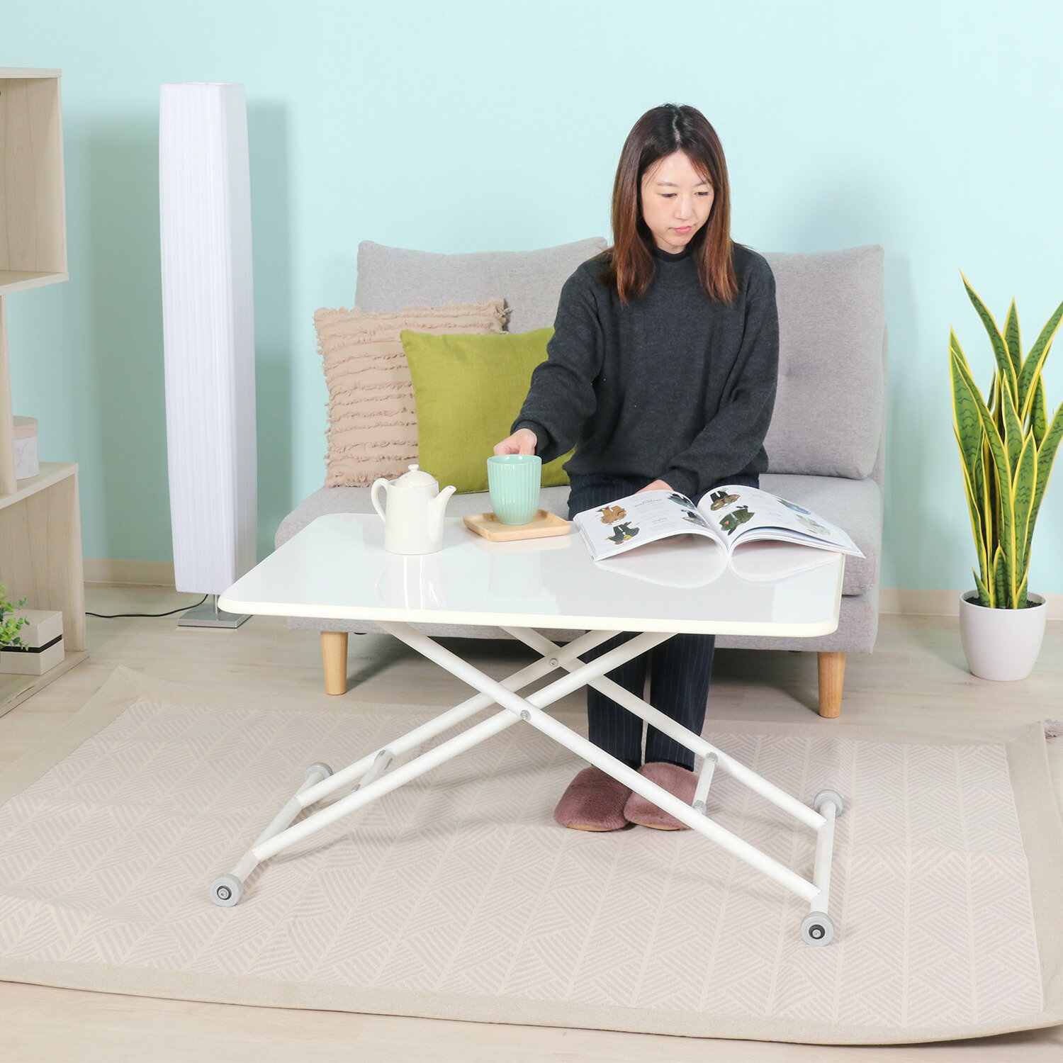 【★ポイント5倍★】8/4~8/11開催!お買い物マラソン(要エントリー) 不二貿易 ガス昇降式テーブル PUWH インテリア エクステリア 内装 おしゃれ 新生活 一人暮らし 同棲 収納 収納ボックス [3]