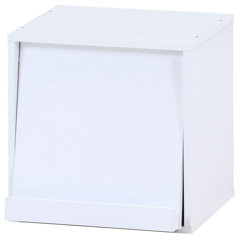 【★ポイント10倍★】楽天大感謝祭！(12/19~12/26)　不二貿易 キューブボックス フラップ扉 WH インテリア エクステリア 内装 おしゃれ 新生活 一人暮らし 同棲 収納 収納ボックス