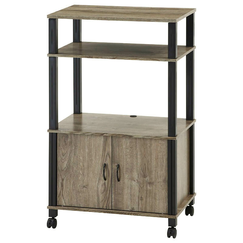 型番99905 商品説明扉収納付きのマルチワゴンです。上部はオープンラックとなっており、小物などを置いて見せる収納として楽しむことができます。キャスター付きなので、簡単に移動させることができます。 幅59.7×奥行39.4×高さ97.8cm