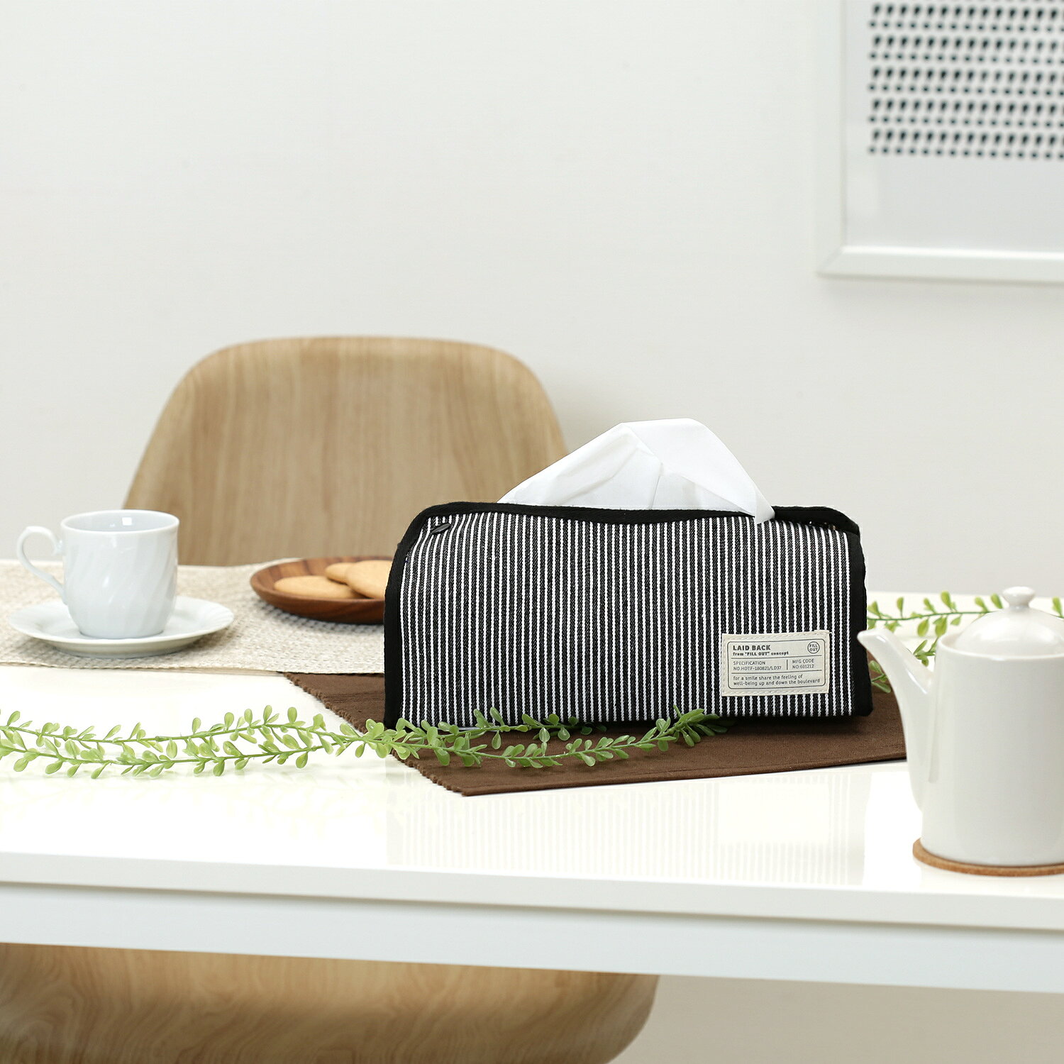 【★ポイント5倍★】10/14~10/17開催!お買い物マラソン(要エントリー) 不二貿易 LB ティッシュケース ヒッコリー ブラック【入数:6】エクステリア インテリア 家具 新生活 生活雑貨 ホーム