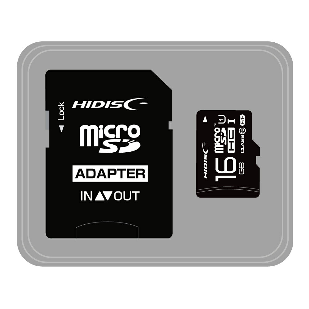 ★ポイント10倍★ 楽天スーパーSAIL(3/4~3/11) ※要エントリー HIDISC microSDHCカード 16GB SD変換アダプタ付属 メモリーカード 記憶媒体 記憶 大容量 小型