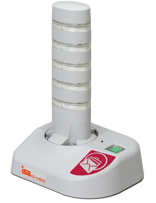 【ワンダフルデー】6/1は当店ポイント10倍！！アイエスエイ メル丸くん (5層LED灯 透明レンズ ライトグレー 有線LAN対応モデル) CE-1100SX-N5LSW 警告灯 ネットワーク警告灯 防犯