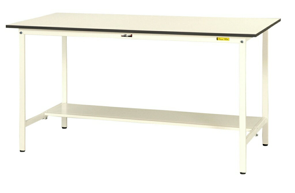 【★ポイント5倍★】8/24~8/27開催！お買い物マラソン(要エントリー) 【法人限定】【立ち作業に最適】ワークテーブル150シリーズ 固定式H950mm 半面棚板付 SUPH-775T-WW