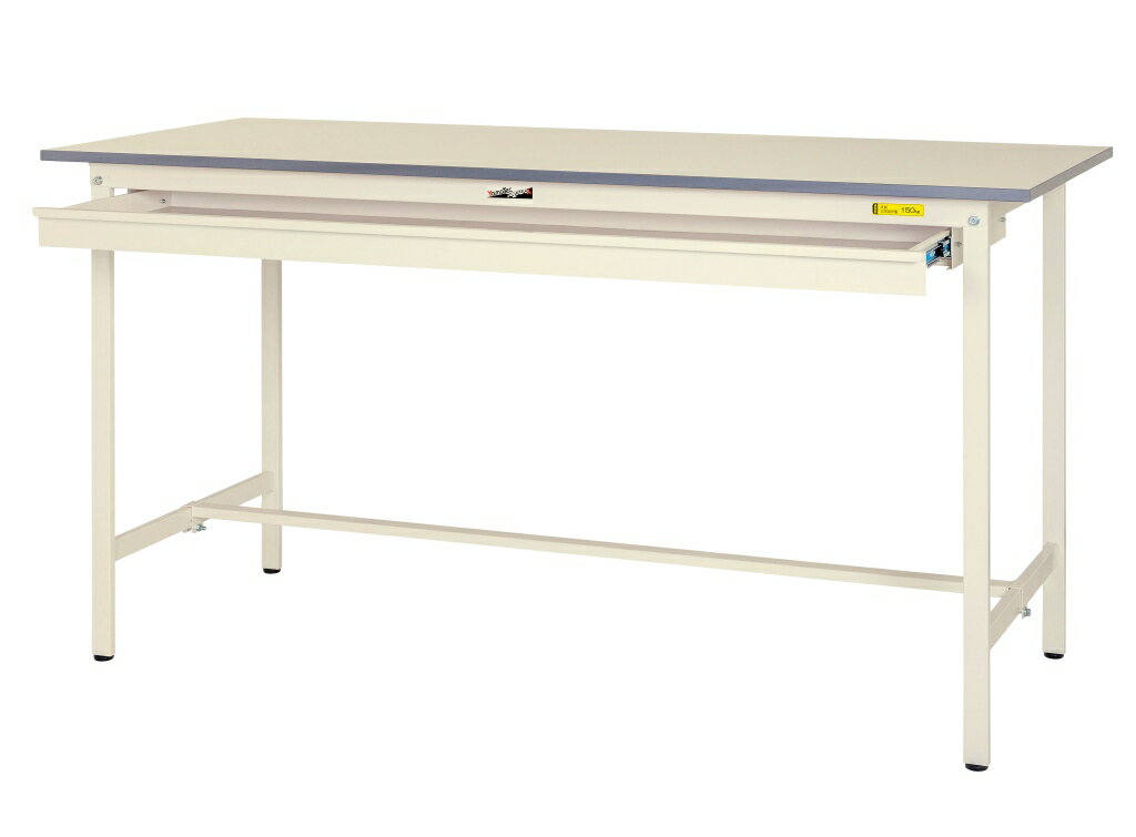 【★ポイント10倍★】楽天スーパーSAIL(12/4~12/11)　【法人限定】【長尺物の保管もできます】ワークテーブル150シリーズ 固定式H950mm ワイド引出し付 SUPH-975W-WW