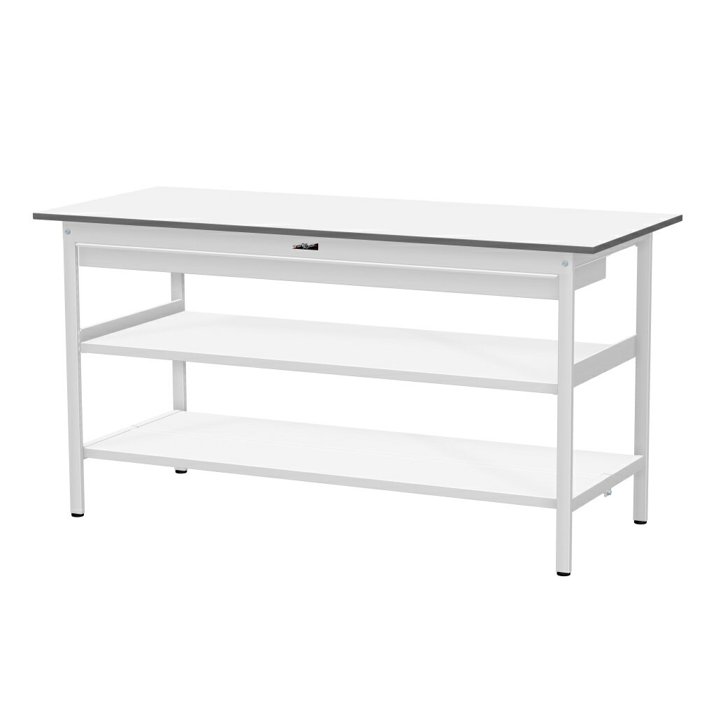 【★ポイント5倍★】7/19~7/26開催！お買い物マラソン(要エントリー) 【法人限定】【中間棚板付作業台+ワイド引き出しをセットにしました!】ワークテーブル150シリーズ固定式H950(中間棚板/全面棚板・ワイド引出し付き) SUPH-1275WTTF-WW