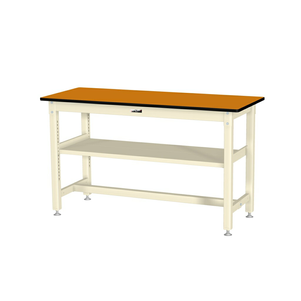 【★ポイント10倍★】楽天大感謝祭！(12/19~12/26)　【法人限定】【横揺れ強度バツグン】ワークテーブル800シリーズ 固定式H900mm 中間棚板付き メラミン天板 SVMH-1560S2-MI