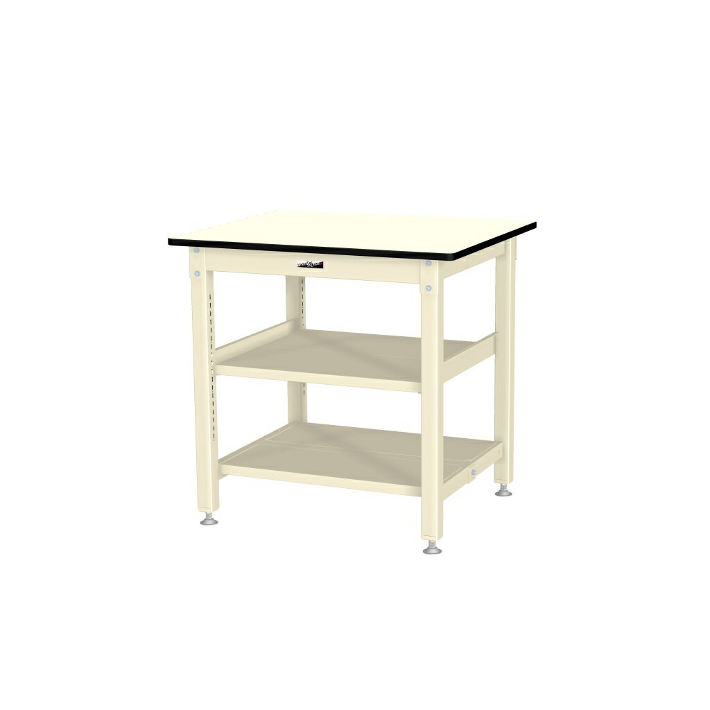 【★ポイント5倍★】11/14~11/16開催！楽天イーグルス感謝祭 × ポイントアップ(要エントリー)【法人限定】【横揺れ強度バツグン】ワークテーブル800シリーズ 固定式H900mm 中間棚板/全面棚板付 塩ビシート天板 SVRH-975TTS2-II(4)