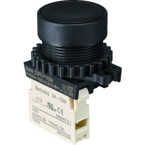 【★ポイント5倍★】8/4~8/11開催！お買い物マラソン(要エントリー) TRUSCO 押しボタンスイッチ Φ30 1b 黒 30P-1BM-BK