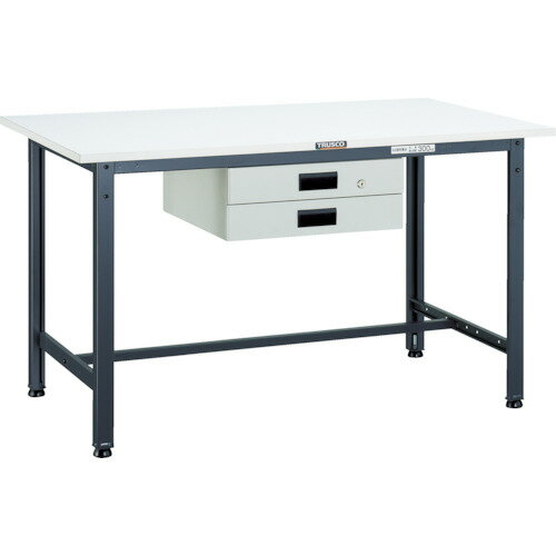 【★ポイント5倍★】8/4~8/11開催！お買い物マラソン(要エントリー) TRUSCO AE型作業台 900X600XH740 薄型2段引出付 DG色 AE-0960UDK2 DG