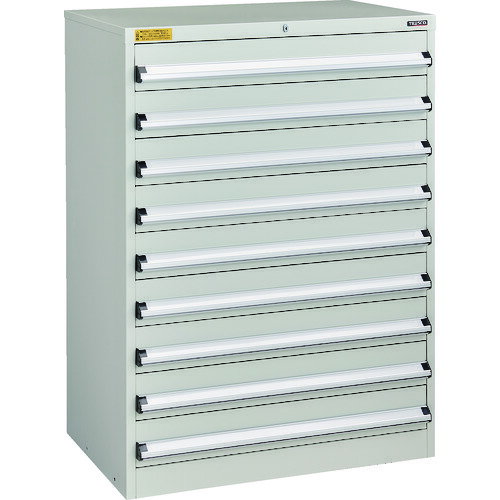 【★ポイント5倍★】10/4~10/9開催！お買い物マラソン(要エントリー) TRUSCO VE9S型キャビネット 880X550XH1200 引出し9段 ホワイト色 VE9S-1206-W