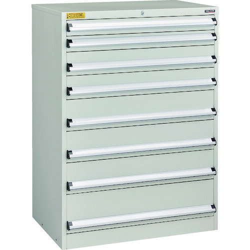 【★ポイント5倍★】8/4~8/11開催！お買い物マラソン(要エントリー) TRUSCO VE9S型キャビネット 880X550XH1200 引出し8段 ホワイト色 VE9S-1208-W