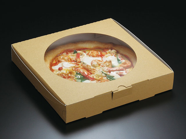 【★ポイント5倍★】10/4~10/9開催！お買い物マラソン(要エントリー) パックスタイル 透明窓付 クラフト ピザ箱 10インチ 1ケース 648504