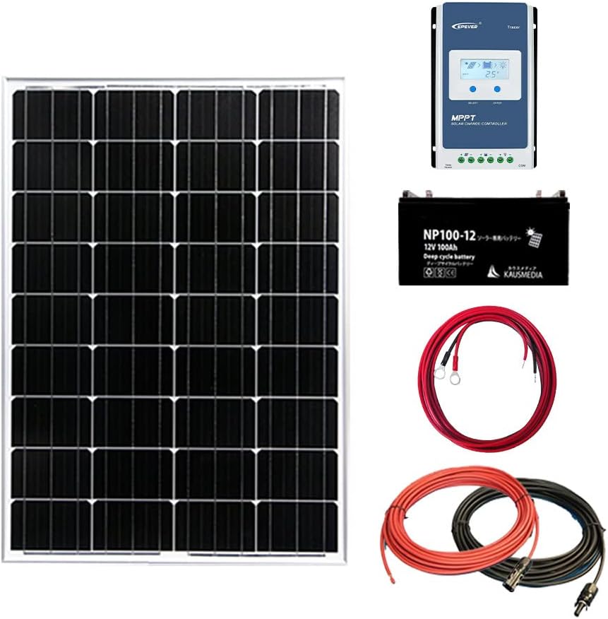 【ポイント10倍】11/20~11/27 ブラックフライデーxポイントアップ(要エントリー) KAUSMEDIA 100Wソーラー100Ahバッテリーセット D...