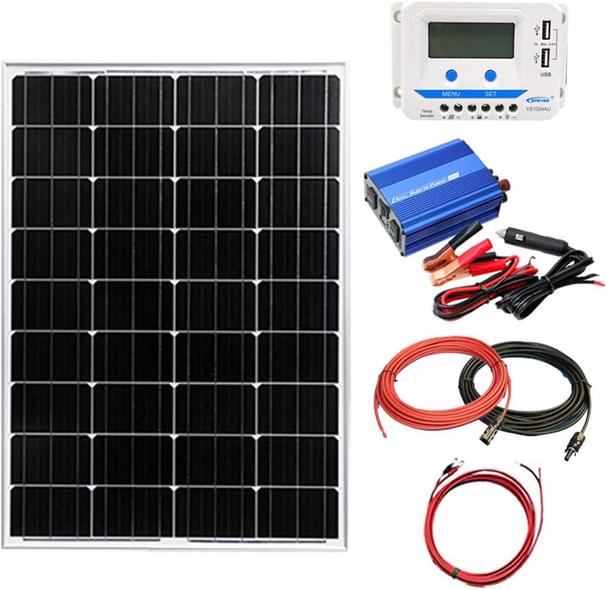 【ポイント10倍】11/20~11/27 ブラックフライデーxポイントアップ(要エントリー) KAUSMEDIA 100Wソーラー300Wインバーターセット D...