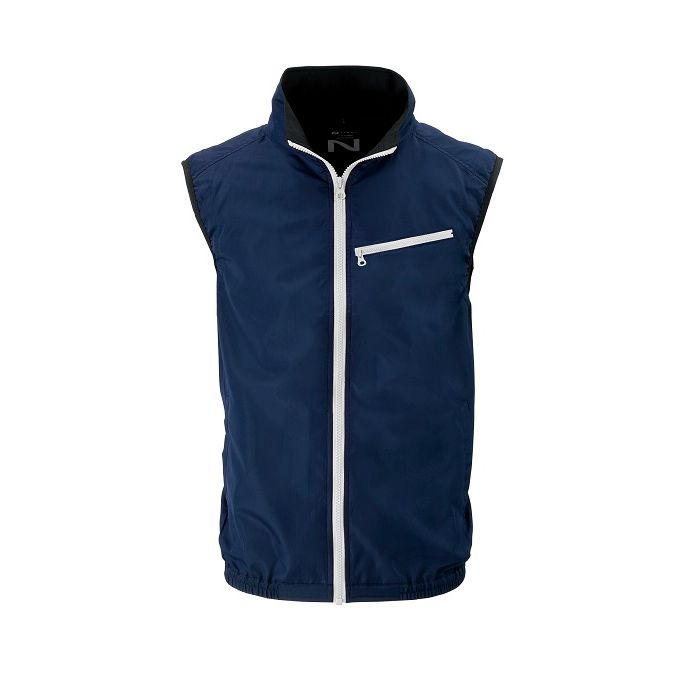 【★ポイント10倍★】楽天大感謝祭！(12/19~12/26)　Nクールウェア 腰ファン(ベスト) ネイビー/ホワイト 5L + 空調服(R)スターターキット グレー 18.0V (NC-3011/ネイビー/ホワイト/5L+SK23011K50)