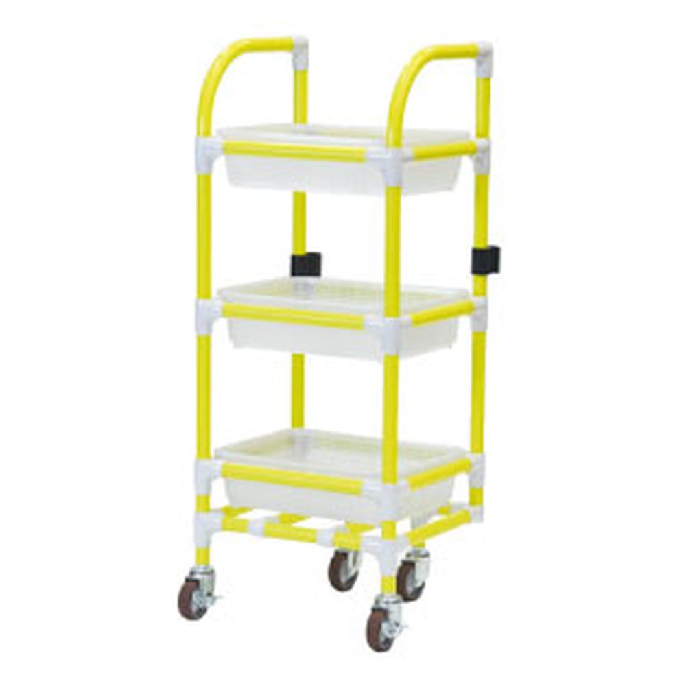 【ポイント10倍】10/1はワンダフルデー！松吉医科器械 おむつ交換台車かごタイプ AAA-01A(BK-100N)ナチュラ イエロー　販売セット入数：1