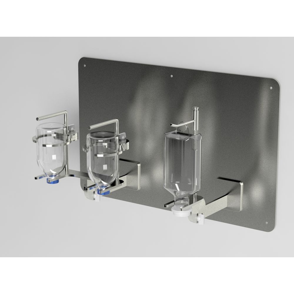 【ポイント10倍(5/1限定)】松吉医科器械 薬液容器ホルダー（壁付・トリプル） YBHTW100V1201V1100S1　販売セット入数：1